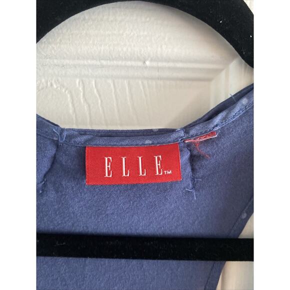 Elle Women's Medium Blue Sleeveless Top Polka Dot Corpcore - Picture 2 of 5